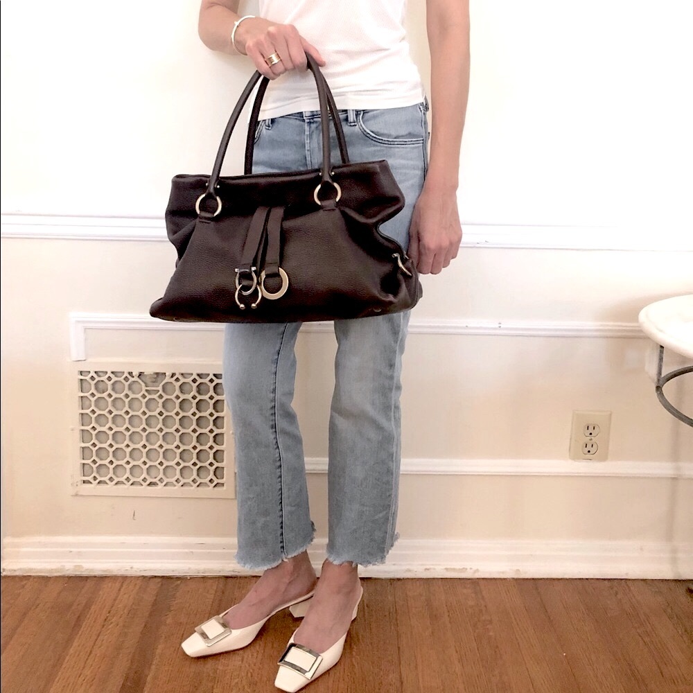 Ferragamo handbag in rich eggplant color
